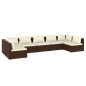 vidaXL 7-tlg. Garten-Lounge-Set mit Kissen Poly Rattan Braun vidaXL 7-tlg. Garten-Lounge-Set mit Kissen Poly Rattan Braun