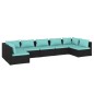vidaXL 7-tlg. Garten-Lounge-Set mit Kissen Poly Rattan Schwarz vidaXL 7-tlg. Garten-Lounge-Set mit Kissen Poly Rattan Schwarz