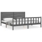 Massivholzbett mit Kopfteil Grau 200x200 cm Massivholzbett mit Kopfteil Grau 200x200 cm
