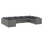 vidaXL 9-tlg. Garten-Lounge-Set mit Kissen Poly Rattan Grau vidaXL 9-tlg. Garten-Lounge-Set mit Kissen Poly Rattan Grau
