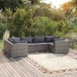 vidaXL 6-tlg. Garten-Lounge-Set mit Kissen Poly Rattan Grau vidaXL 6-tlg. Garten-Lounge-Set mit Kissen Poly Rattan Grau