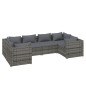 vidaXL 6-tlg. Garten-Lounge-Set mit Kissen Poly Rattan Grau vidaXL 6-tlg. Garten-Lounge-Set mit Kissen Poly Rattan Grau