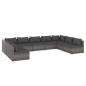 vidaXL 9-tlg. Garten-Lounge-Set mit Kissen Poly Rattan Grau vidaXL 9-tlg. Garten-Lounge-Set mit Kissen Poly Rattan Grau