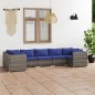 vidaXL 7-tlg. Garten-Lounge-Set mit Kissen Poly Rattan Grau vidaXL 7-tlg. Garten-Lounge-Set mit Kissen Poly Rattan Grau