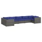 vidaXL 7-tlg. Garten-Lounge-Set mit Kissen Poly Rattan Grau vidaXL 7-tlg. Garten-Lounge-Set mit Kissen Poly Rattan Grau