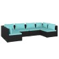 vidaXL 6-tlg. Garten-Lounge-Set mit Kissen Poly Rattan Schwarz vidaXL 6-tlg. Garten-Lounge-Set mit Kissen Poly Rattan Schwarz