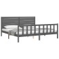 Massivholzbett mit Kopfteil Grau 200x200 cm Massivholzbett mit Kopfteil Grau 200x200 cm