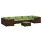 vidaXL 8-tlg. Garten-Lounge-Set mit Kissen Poly Rattan Braun vidaXL 8-tlg. Garten-Lounge-Set mit Kissen Poly Rattan Braun