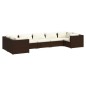 vidaXL 7-tlg. Garten-Lounge-Set mit Kissen Poly Rattan Braun vidaXL 7-tlg. Garten-Lounge-Set mit Kissen Poly Rattan Braun