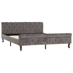 vidaXL Bettgestell Grau Samt 160 x 200 cm