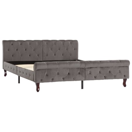 vidaXL Bettgestell Grau Samt 160 x 200 cm