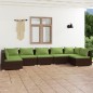 vidaXL 7-tlg. Garten-Lounge-Set mit Kissen Poly Rattan Braun vidaXL 7-tlg. Garten-Lounge-Set mit Kissen Poly Rattan Braun