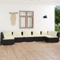 vidaXL 7-tlg. Garten-Lounge-Set mit Kissen Poly Rattan Schwarz vidaXL 7-tlg. Garten-Lounge-Set mit Kissen Poly Rattan Schwarz