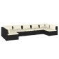 vidaXL 7-tlg. Garten-Lounge-Set mit Kissen Poly Rattan Schwarz vidaXL 7-tlg. Garten-Lounge-Set mit Kissen Poly Rattan Schwarz