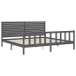 Massivholzbett mit Kopfteil Grau 200x200 cm Massivholzbett mit Kopfteil Grau 200x200 cm