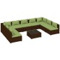 vidaXL 10-tlg. Garten-Lounge-Set mit Kissen Poly Rattan Braun vidaXL 10-tlg. Garten-Lounge-Set mit Kissen Poly Rattan Braun