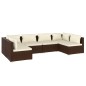 vidaXL 6-tlg. Garten-Lounge-Set mit Kissen Poly Rattan Braun vidaXL 6-tlg. Garten-Lounge-Set mit Kissen Poly Rattan Braun