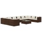 vidaXL 11-tlg. Garten-Lounge-Set mit Kissen Poly Rattan Braun vidaXL 11-tlg. Garten-Lounge-Set mit Kissen Poly Rattan Braun