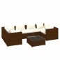 vidaXL 7-tlg. Garten-Lounge-Set mit Kissen Poly Rattan Braun vidaXL 7-tlg. Garten-Lounge-Set mit Kissen Poly Rattan Braun
