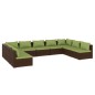 vidaXL 9-tlg. Garten-Lounge-Set mit Kissen Poly Rattan Braun vidaXL 9-tlg. Garten-Lounge-Set mit Kissen Poly Rattan Braun