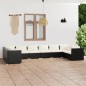 vidaXL 10-tlg. Garten-Lounge-Set mit Kissen Poly Rattan Schwarz vidaXL 10-tlg. Garten-Lounge-Set mit Kissen Poly Rattan Schwarz