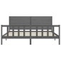 Massivholzbett mit Kopfteil Grau 200x200 cm Massivholzbett mit Kopfteil Grau 200x200 cm