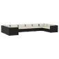 vidaXL 10-tlg. Garten-Lounge-Set mit Kissen Poly Rattan Schwarz vidaXL 10-tlg. Garten-Lounge-Set mit Kissen Poly Rattan Schwarz