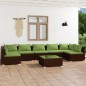 vidaXL 8-tlg. Garten-Lounge-Set mit Kissen Poly Rattan Braun vidaXL 8-tlg. Garten-Lounge-Set mit Kissen Poly Rattan Braun