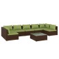 vidaXL 8-tlg. Garten-Lounge-Set mit Kissen Poly Rattan Braun vidaXL 8-tlg. Garten-Lounge-Set mit Kissen Poly Rattan Braun