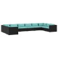 vidaXL 10-tlg. Garten-Lounge-Set mit Kissen Poly Rattan Schwarz vidaXL 10-tlg. Garten-Lounge-Set mit Kissen Poly Rattan Schwarz