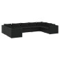 vidaXL 9-tlg. Garten-Lounge-Set mit Kissen Poly Rattan Schwarz vidaXL 9-tlg. Garten-Lounge-Set mit Kissen Poly Rattan Schwarz