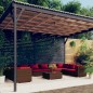 vidaXL 11-tlg. Garten-Lounge-Set mit Kissen Poly Rattan Braun vidaXL 11-tlg. Garten-Lounge-Set mit Kissen Poly Rattan Braun