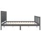 Massivholzbett mit Kopfteil Grau 200x200 cm Massivholzbett mit Kopfteil Grau 200x200 cm