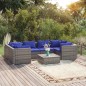 vidaXL 7-tlg. Garten-Lounge-Set mit Kissen Poly Rattan Grau vidaXL 7-tlg. Garten-Lounge-Set mit Kissen Poly Rattan Grau