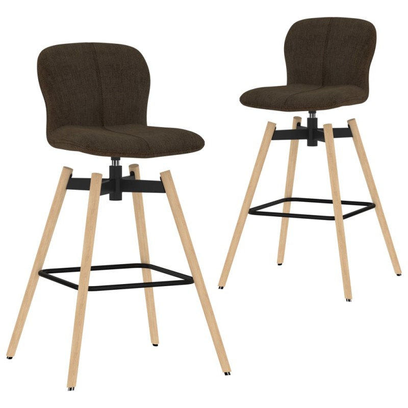 Barstühle 2 Stk. Drehbar Braun Stoff Barstühle 2 Stk. Drehbar Braun Stoff