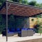 vidaXL 9-tlg. Garten-Lounge-Set mit Kissen Grau Poly Rattan vidaXL 9-tlg. Garten-Lounge-Set mit Kissen Grau Poly Rattan