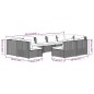 vidaXL 9-tlg. Garten-Lounge-Set mit Kissen Grau Poly Rattan vidaXL 9-tlg. Garten-Lounge-Set mit Kissen Grau Poly Rattan