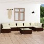 vidaXL 8-tlg. Garten-Lounge-Set mit Kissen Poly Rattan Braun vidaXL 8-tlg. Garten-Lounge-Set mit Kissen Poly Rattan Braun