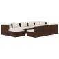 vidaXL 10-tlg. Garten-Lounge-Set mit Kissen Braun Poly Rattan vidaXL 10-tlg. Garten-Lounge-Set mit Kissen Braun Poly Rattan