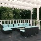 vidaXL 10-tlg. Garten-Lounge-Set mit Kissen Schwarz Poly Rattan vidaXL 10-tlg. Garten-Lounge-Set mit Kissen Schwarz Poly Rattan
