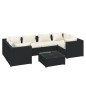 vidaXL 7-tlg. Garten-Lounge-Set mit Auflagen Poly Rattan Schwarz vidaXL 7-tlg. Garten-Lounge-Set mit Auflagen Poly Rattan Schwarz