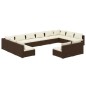 vidaXL 12-tlg. Garten-Lounge-Set mit Kissen Braun Poly Rattan vidaXL 12-tlg. Garten-Lounge-Set mit Kissen Braun Poly Rattan