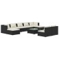 vidaXL 10-tlg. Garten-Lounge-Set mit Kissen Schwarz Poly Rattan vidaXL 10-tlg. Garten-Lounge-Set mit Kissen Schwarz Poly Rattan
