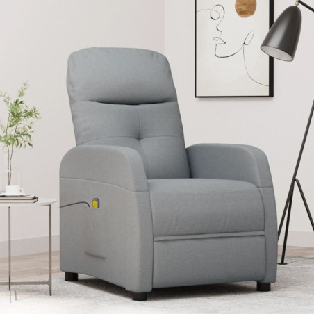 vidaXL Massagesessel Hellgrau Stoff