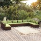 vidaXL 10-tlg. Garten-Lounge-Set mit Kissen Poly Rattan Braun vidaXL 10-tlg. Garten-Lounge-Set mit Kissen Poly Rattan Braun