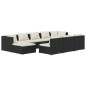 vidaXL 10-tlg. Garten-Lounge-Set mit Kissen Schwarz Poly Rattan vidaXL 10-tlg. Garten-Lounge-Set mit Kissen Schwarz Poly Rattan