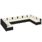 vidaXL 10-tlg. Garten-Lounge-Set mit Kissen Poly Rattan Schwarz vidaXL 10-tlg. Garten-Lounge-Set mit Kissen Poly Rattan Schwarz