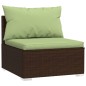 vidaXL 9-tlg. Garten-Lounge-Set mit Kissen Braun Poly Rattan vidaXL 9-tlg. Garten-Lounge-Set mit Kissen Braun Poly Rattan