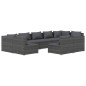 vidaXL 9-tlg. Garten-Lounge-Set mit Kissen Grau Poly Rattan vidaXL 9-tlg. Garten-Lounge-Set mit Kissen Grau Poly Rattan