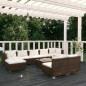vidaXL 10-tlg. Garten-Lounge-Set mit Kissen Braun Poly Rattan vidaXL 10-tlg. Garten-Lounge-Set mit Kissen Braun Poly Rattan